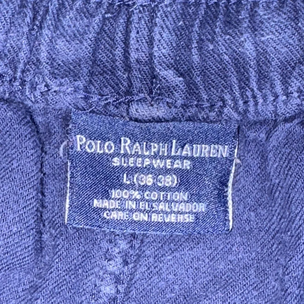 Polo Ralph Lauren Pajama Pants Large Navy Blue Excellent Cotton Drawstring Logo
